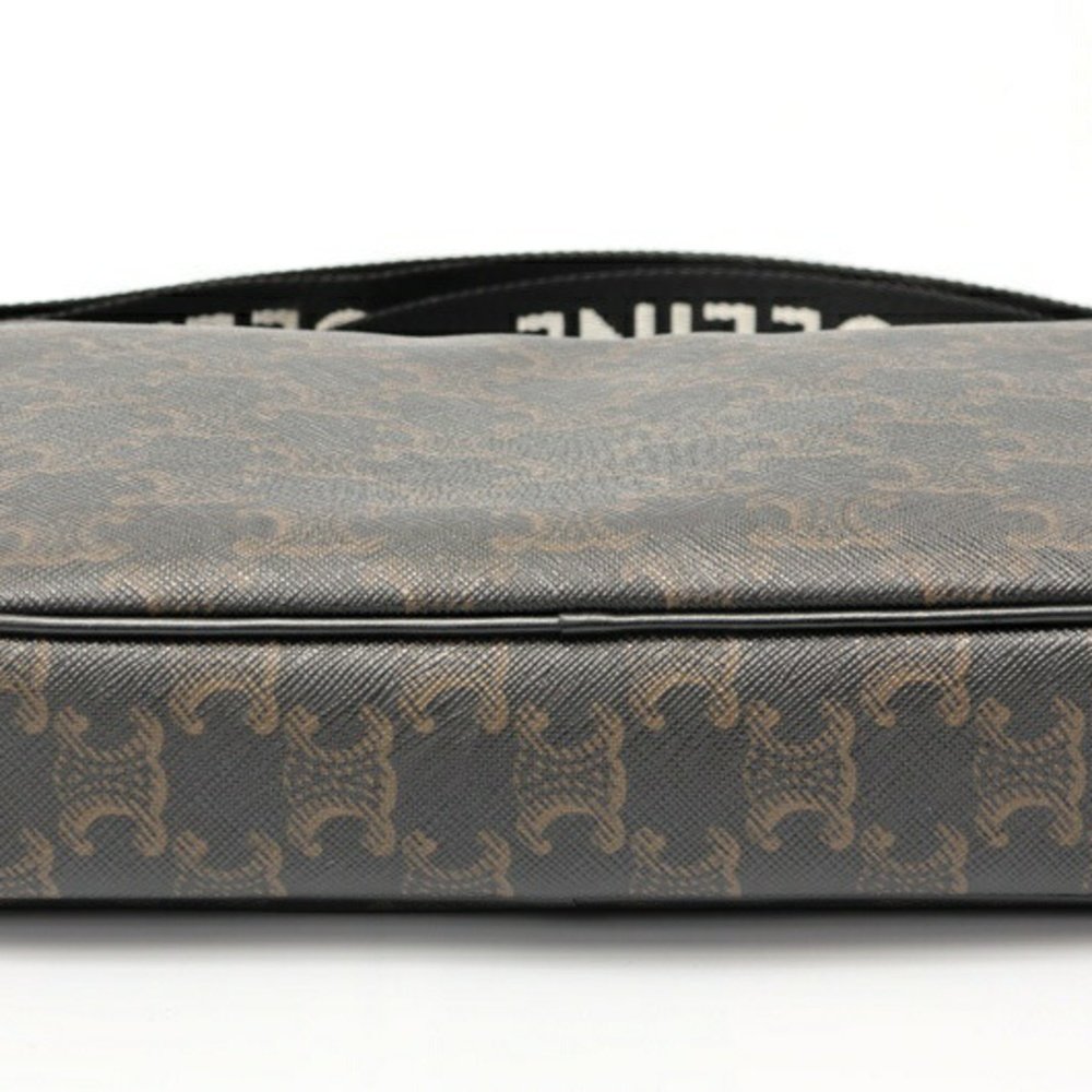 Celine Medium Bag 197202DND.38OS Triomphe Canvas Black E-158345 - Picture 4 of 8